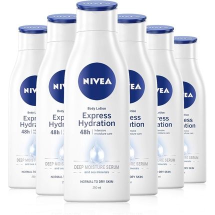 Nivea Express Hydration Body Lotion 250Ml Fast Absorbing Moisturizer For Dry Skin Deep Moisture Serum And Sea Minerals Smooth Skin 0.17G