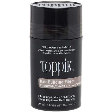 Toppik Hair Building Fibres Powder Light Brown For Thicker-Looking Hairline Crown And Beard Instant Thinning Concealer For Men And Women 12G