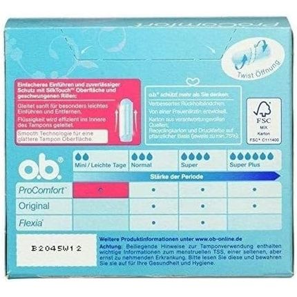 O.B. Pro Comfort Mini Tampons 16 Count - Image 3