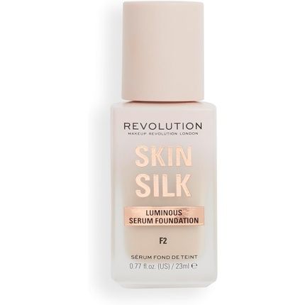 Makeup Revolution Skin Silk Serum Foundation Light To Medium Coverage With Hyaluronic Acid F2 23Ml