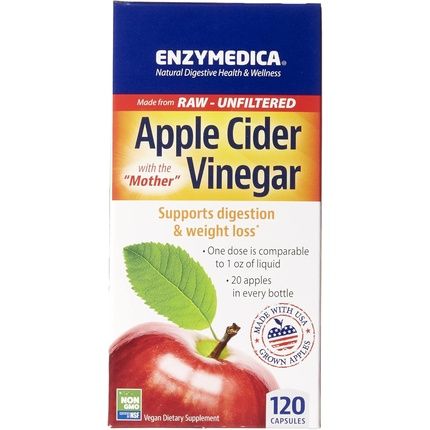 Enzymedica Apple Cider Vinegar Digestive Support Enzymes Supplement 120