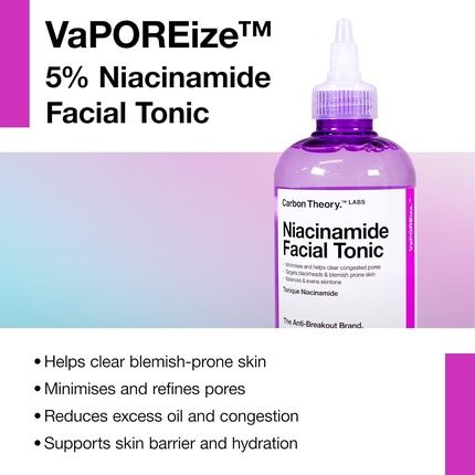 Carbon Theory Vaporeize Niacinamide Face Toner Reduces Redness And Controls Oil