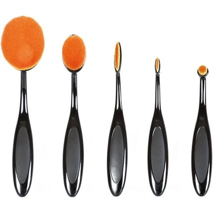 Bifull Oval Brow 5 Brushes Black - Pack Of 5