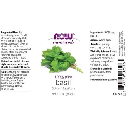 Now Foods Basil Oil 1Oz