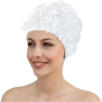 Fashy Flower Bathing Cap White