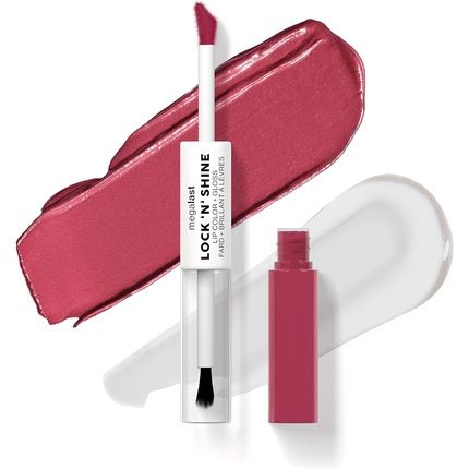 Wet N Wild Megalast Lock N' Shine Dual-Ended Lip Color And Clear Gloss Vitamin E And Jojoba Oil Enriched Formula La Pink Shade