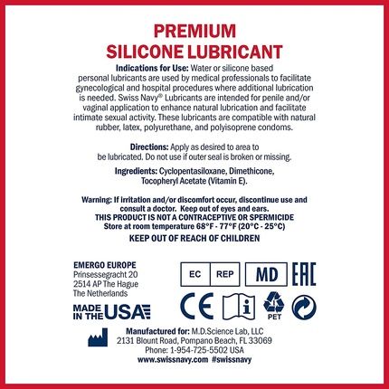 Swiss Navy Silicone-Based Lubricant 946.3Ml With Free 59Ml Refill Bottle