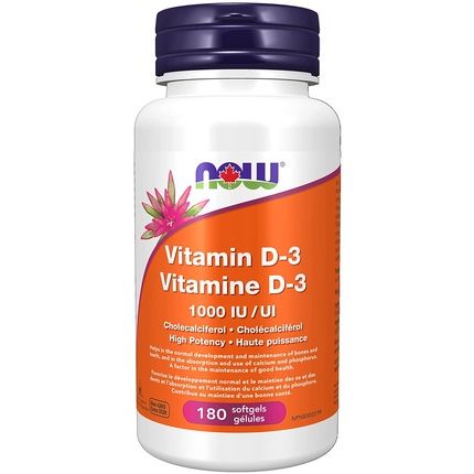 Now Vitamin D3 1000 Iu 180 Softgels