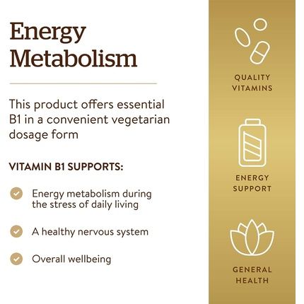 Solgar Vitamin B1 500Mg Tablets Supports Energy Metabolism And Nervous System - Image 3