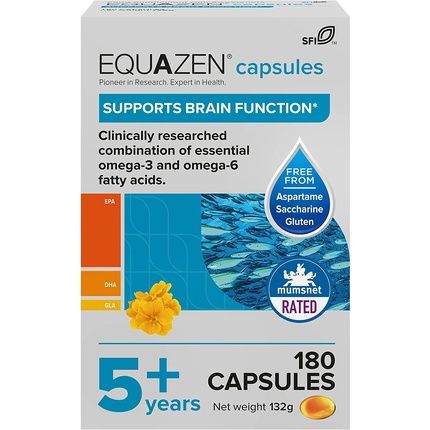 Equazen Family Capsules Omega 3 & Omega 6 Supplement 180 Capsules - Clinically Researched Blend Of Dha, Epa And Gla