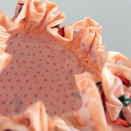 The Vintage Cosmetic Company Cherry Shower Cap Lightweight And Elasticated Waterproof Cap Reusable For Women Retro Design - Image 3