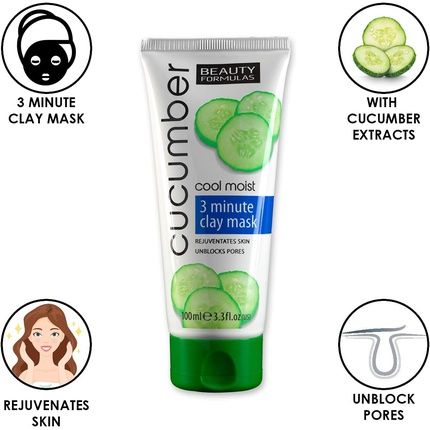 Beauty Formulas Cucumber 3 Minute Clay Mask 100Ml