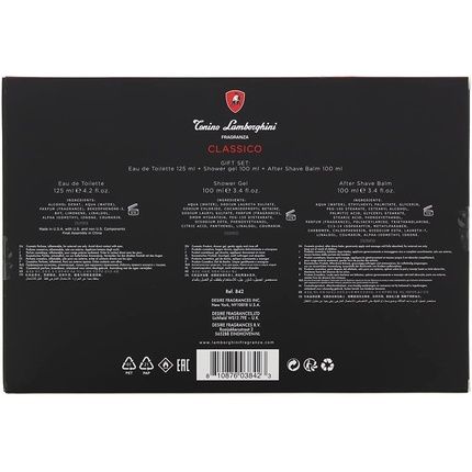 Tonino Lamborghini Classico 3 Piece Gift Set Eau De Toilette 125Ml And Shower Gel