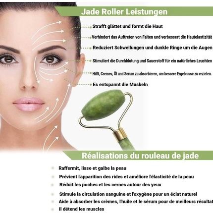 Elina Med Jade Roller 100% Original Face Wellness & Anti Aging Jade Roller For Face And Body Acupuncture Heart Shape Therapy Trigger