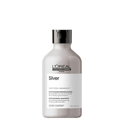 L'Oral Professionnel Expert Silver Shampoo For Damaged And Colored Hair Neutralizing Shampoo For Gray And White Hair