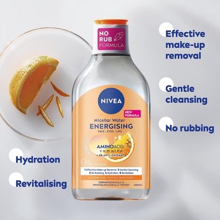 Nivea Energy Micellar Water 3X Antioxidants 3 In 1 Energising Micellar Cleansing Water With Vitamins C And B3 - Image 3