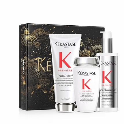 Kerastase Premiere Fondant Gift Set For Severely Damaged Hair - Includes Bain Decalcifiant 250Ml, Fondant Fluidite Reparateur 200Ml, Concentre Decalcifiant 250Ml