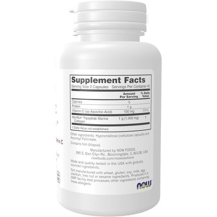 Now Foods Solutions Aquatic Beauty Capsules With Marine Collagen And Vitamin C - Image 3