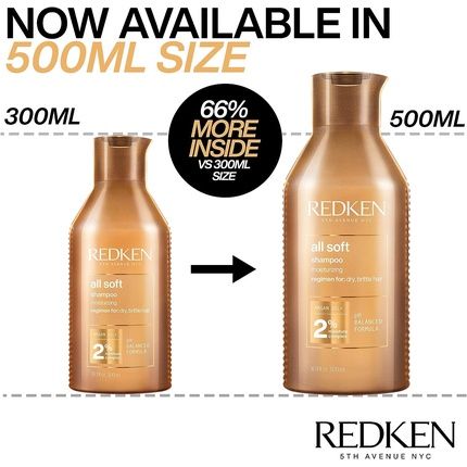 Redken All Soft Shampoo With Omega-6 And Argan Oil 500Ml
