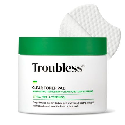 Troubless Clear Toner Pad For Face Gentle Peeling And Facial Soothing