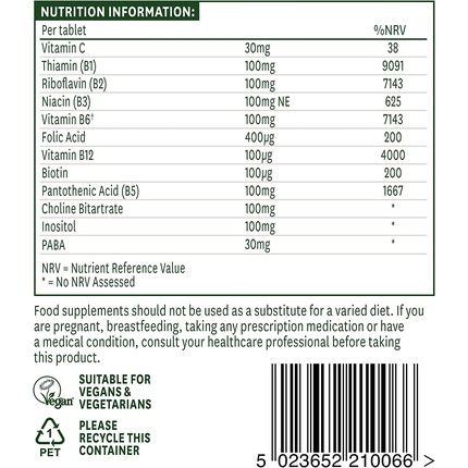 Vitamin B Complex 100Mg 60 Tablets
