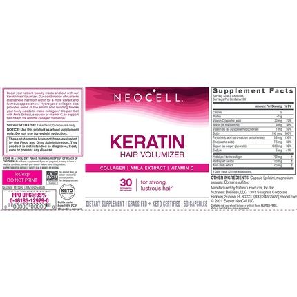 Neocell Keratin Hair Volumizer 60 Capsules 105G - Image 3