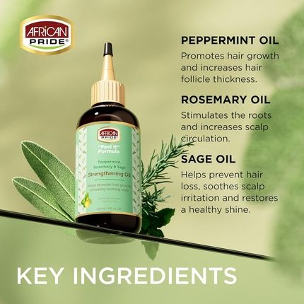 African Pride Feel It Formula Strengthening Oil With Peppermint Rosemary And Sage 4 Fl Oz - Image 3