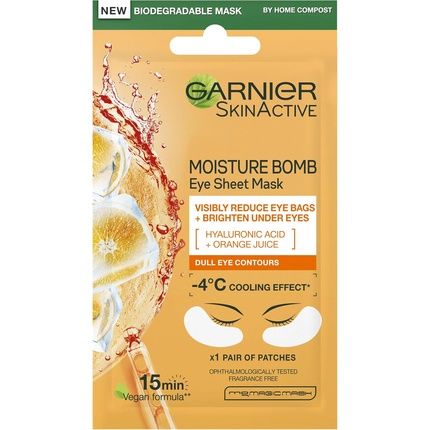 Garnier Moisture Bomb Eye Mask With Hyaluronic Acid And Orange Juice