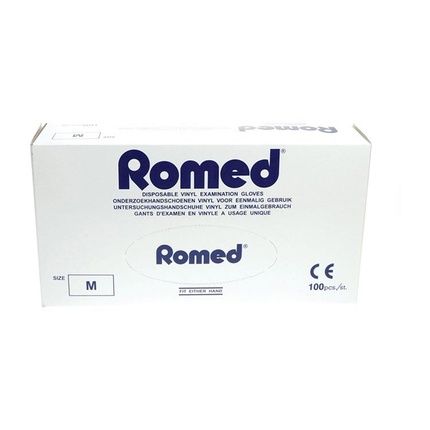 Romed Vinyl Gloves Powdered Medium