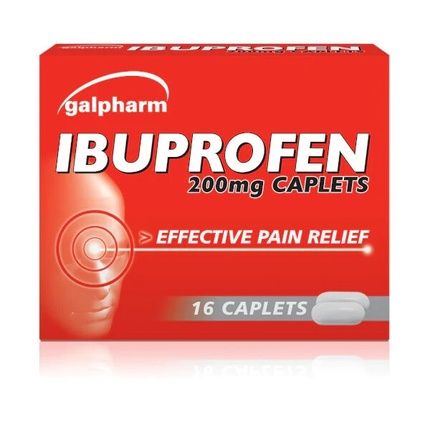 Galpharm Ibuprofen 200Mg Caplets Pain Relief Migraine Pack Of 2