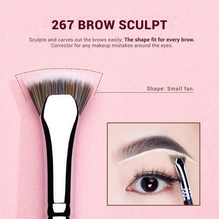 Jessup Professional Eyebrow Brushes Set Precision Define Sculpting Flat Angle Spoolie Brushes Cruelty Free Synthetic Bristles - Image 3