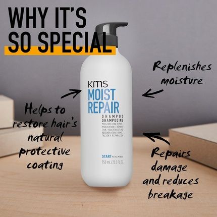 Kms Moist Repair Shampoo For Dry Damaged Hair 750Ml