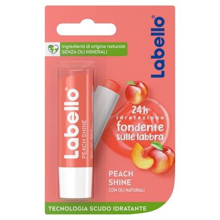 Labello Peach Shine Moisturizing Colored Lip Balm With Sweet Peach Flavor