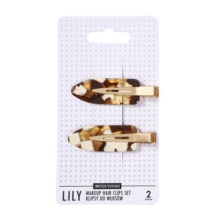 Lily Makeup Hair Clips Set Milk Coffee 2 Pieces