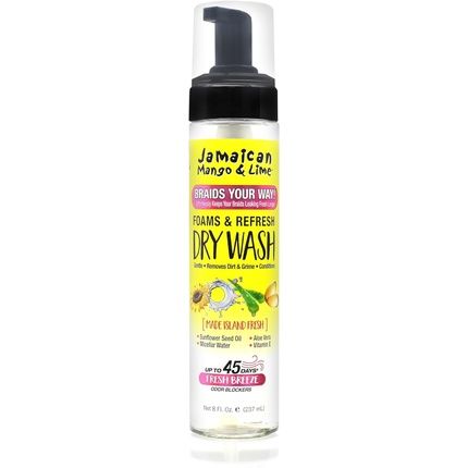 Jamaican Mango & Lime Foams Braid Your Way Water Refresh Dry Wash 8 Oz
