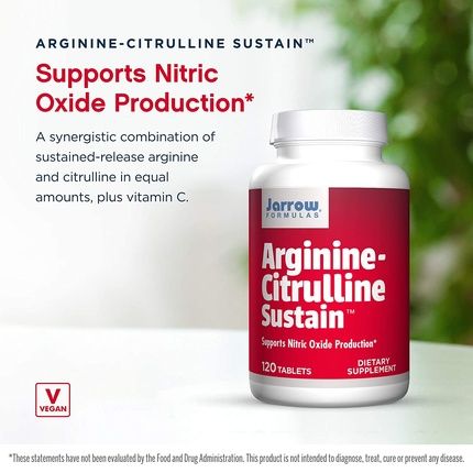 Jarrow Formulas Arginine-Citrulline Sustain 120 Tablets - Image 3