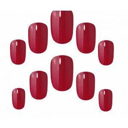 Elegant Touch Elegant Touch Polished Colour 24 Nails With Glue Squoval Rich Red