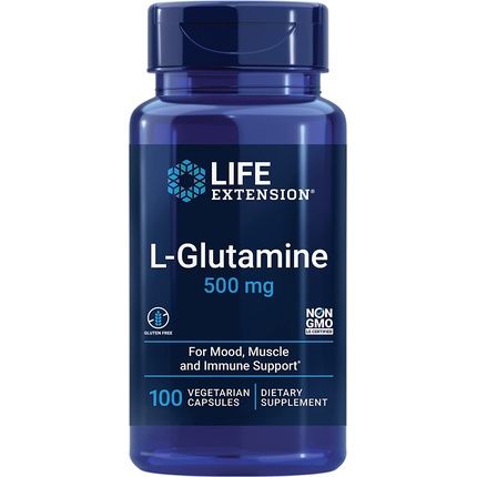 Life Extension L-Glutamine 500Mg Amino Acid Supplement 100 Capsules