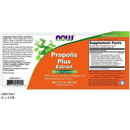 Now Foods Propolis Plus Extract Bee Resin Drops 60Ml - Image 3