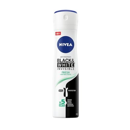 Nivea Black & White Invisible Fresh Antiperspirant Spray 48H 150Ml