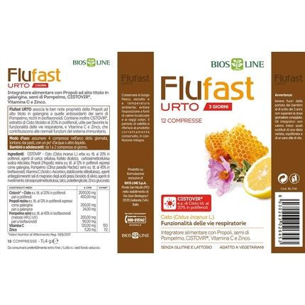 Bios Line Apix Propoli Flufast Urto 3 Days 12 Tablets - Image 3