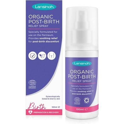 Lansinoh Organic Post-Birth Relief Spray - 100Ml Spray Bottle Postnatal Relief