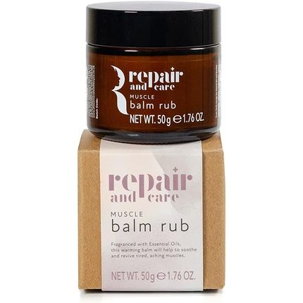 Repair And Care Muscle Balm Rub With Eucalyptus, Lavender, Ginger, Rosemary & Arnica Essential Oils 50G