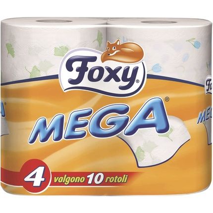 ورق تواليت فوكسي ميجا مزخرف طبقتين 4 رول