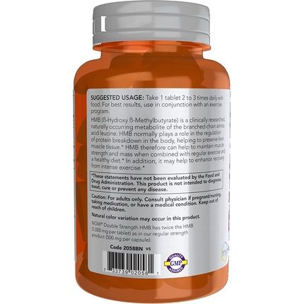 Now Foods Hmb Double Strength 1000Mg 90 Tablets - Image 3