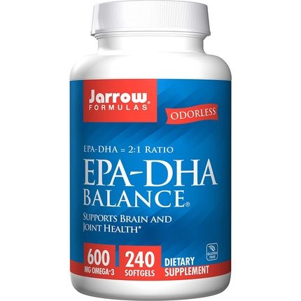 Jarrow Formulas Epa-Dha Balance قبعات عديمة الرائحة تعزز وظيفة الدماغ، 240 كبسولة هلامية