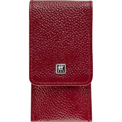 Zwilling Twinox Manicure And Pedicure Care Set 3 Pieces Premium Quality Leather Travel Case Asian Competence Red With Scissors