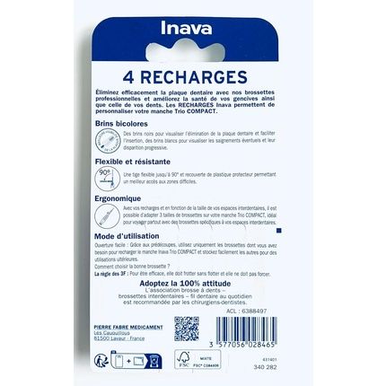 Inava Trio Brushes 4 Refills Compact Yellow 1Mm