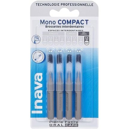 Inava 2.6Mm Mono Compact Grey Interdental Brushes - Pack Of 4