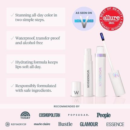 Wonderskin Wonder Blading Peel And Reveal Lip Stain Kit Nude Long Lasting Waterproof Transfer Proof Pink Peel Away Makeup Xoxo - Image 3